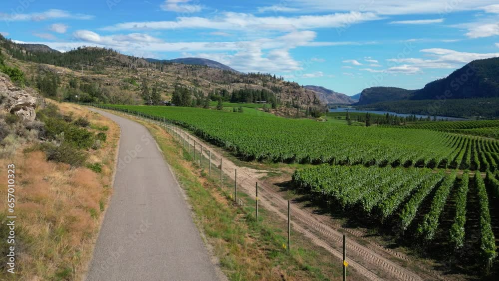 Okanagan Falls Valley British Columbia Winery Vineyard Landscape Okanagan Falls Valley British Columbia Winery Vineyard Landscape