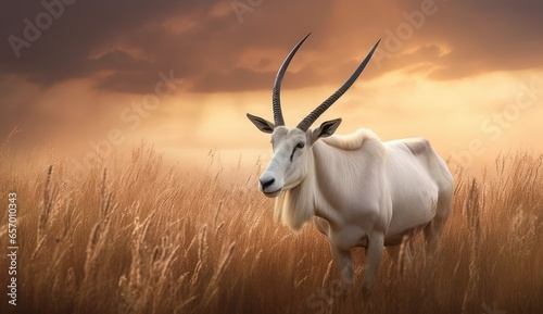 gemsbok antelope (Oryx gazella) in natural habitat photo