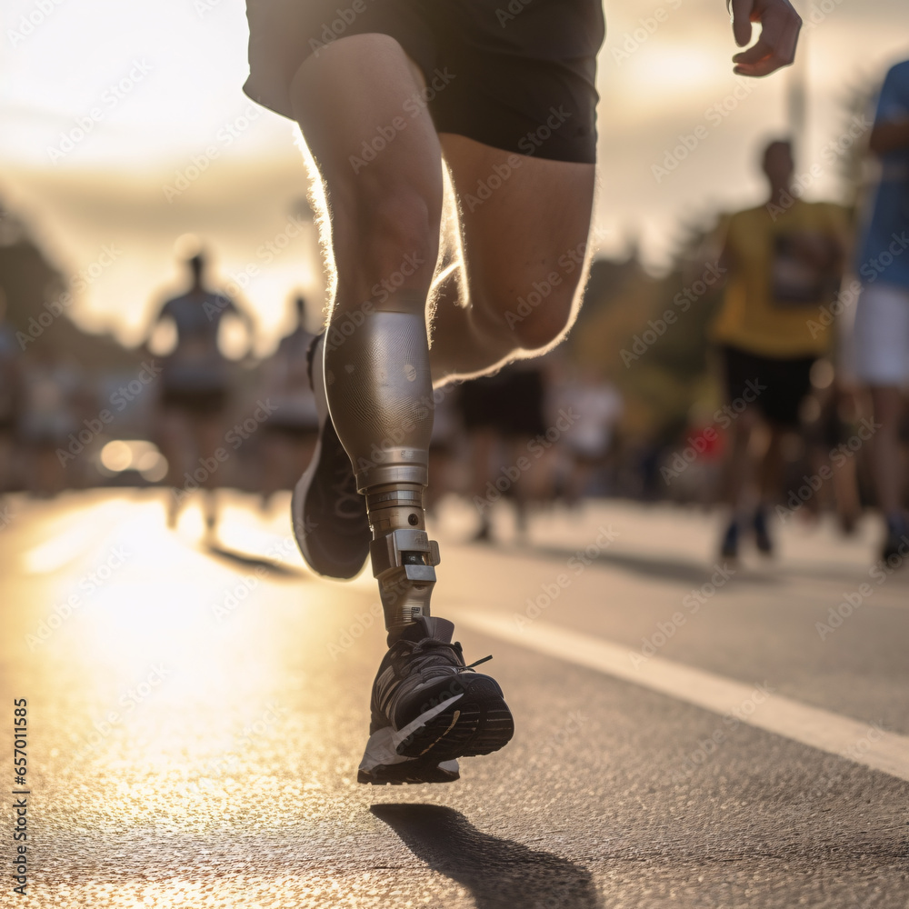 Fototapeta premium Close-up view of a prosthetic leg.