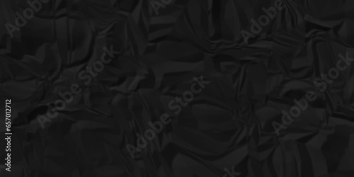 Dark crumple black fabric paper wrinkled poster template ,blank glued creased paper texture background. black paper crumpled backdrop background. used for cardboard and clarkboard.	
