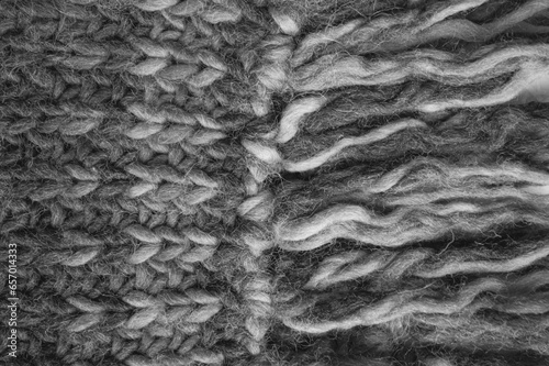 Organic knit texture with macro weave threads.