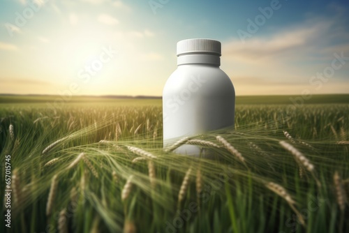 White food supplement. Protein capsule. Generate Ai
