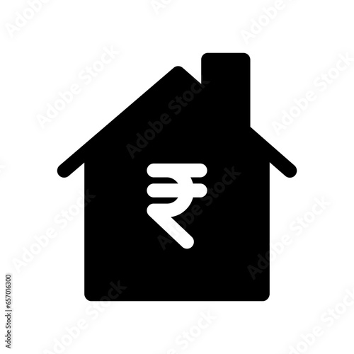 Solid House rent rupee icon