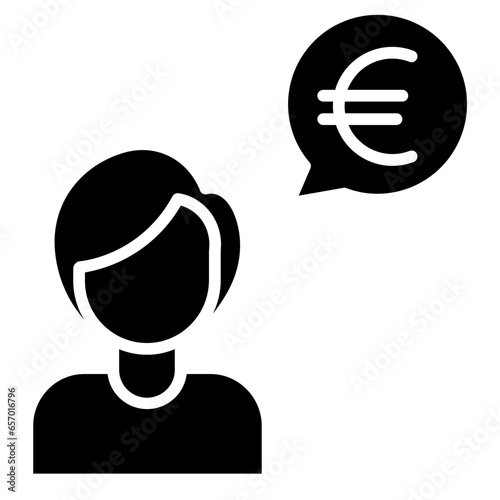 Solid Euro talking icon