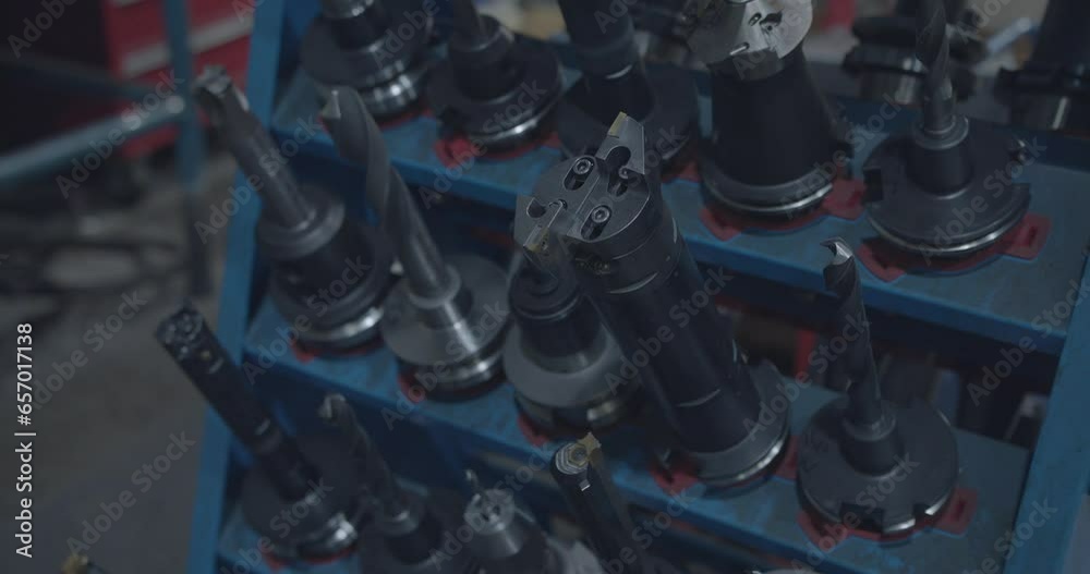 Drilling and milling equipment precision machinery. A detailed view