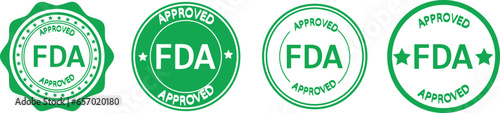 FDA approved vector icon set illustration in green color