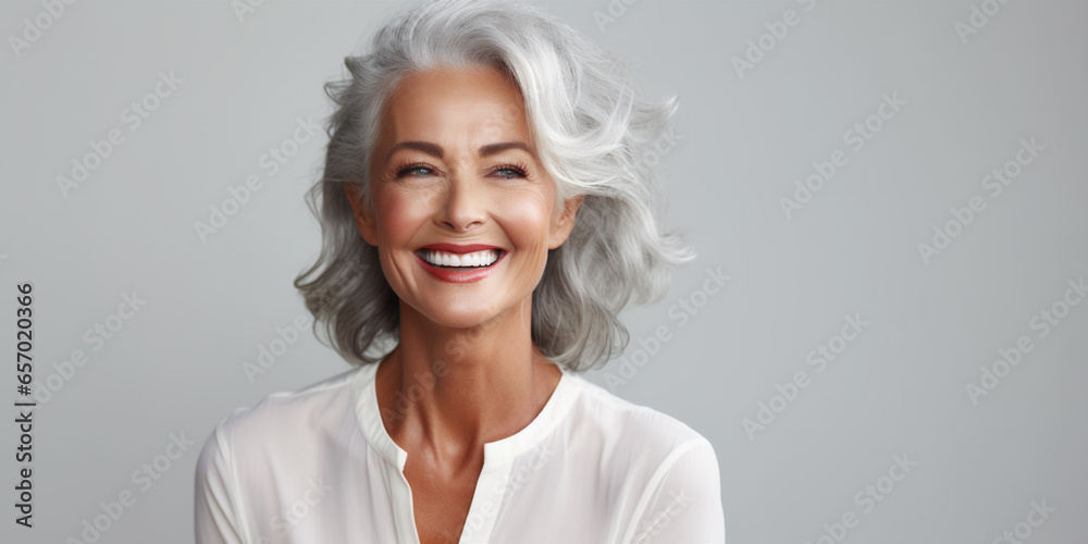 Beautiful gorgeous middle aged woman. beautiful elderly woman portrait
