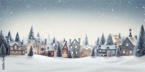 Christmas village with Snow