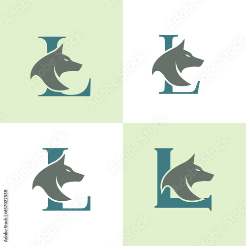Initials Logo Design Alphabet Letter L I Wolf Logo Design Concept