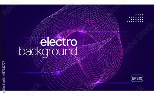 Music fest. Dynamic fluid shape and line. Commercial concert brochure template. Music fest neon flyer. Electro dance. Electronic trance sound. Techno DJ party. Club event poster.
