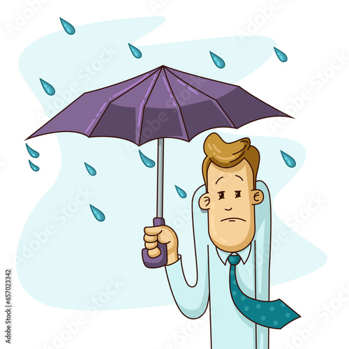 Rainy Day Melancholy vector illustration