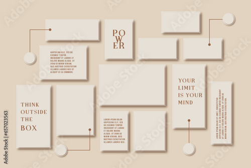 Vector photo collage template moodboard pictures grids vector illustration