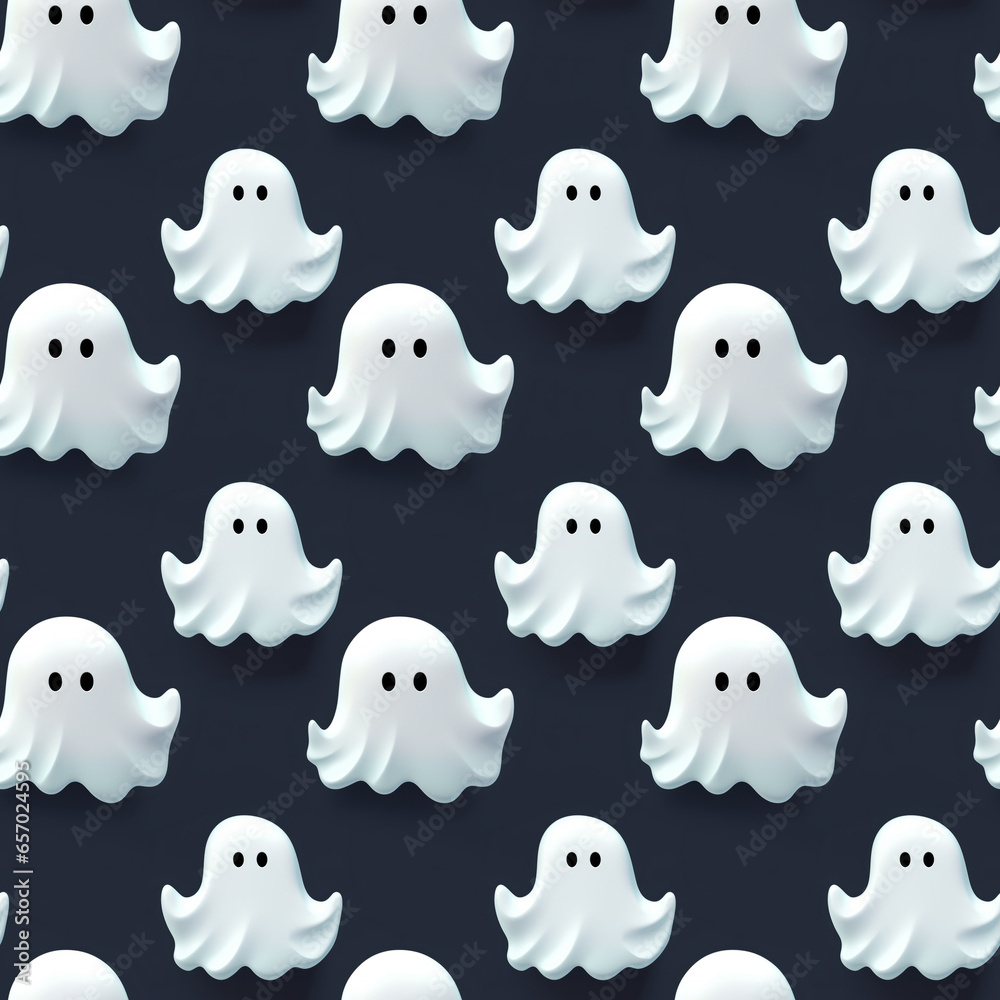 Seamless pattern with ghosts.White ghosts on a dark background. Seamless pattern with ghosts.White ghosts on a dark background.