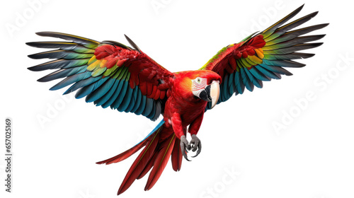 red winged macaw on transparent background © DX