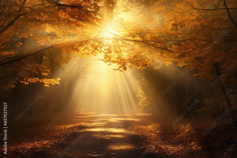 The road in the park strewn with autumn leaves. Autumn landscape of the long road. autumn concept. The road in the park strewn with autumn leaves. Autumn landscape of the long road. autumn concept.