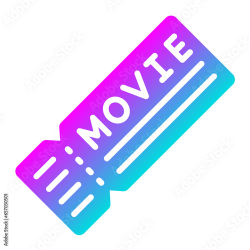 Movie Ticket Vector Icon Design Illustration