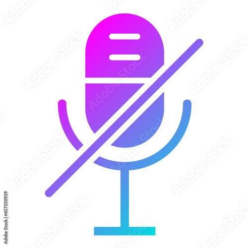 Microphone disable Vector Icon Design Illustration