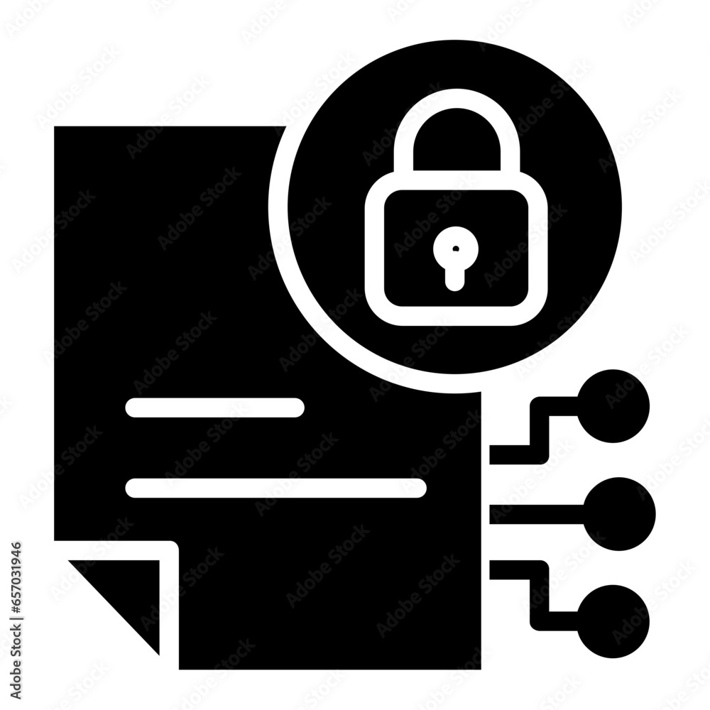 Solid Document Lock icon Solid Document Lock icon