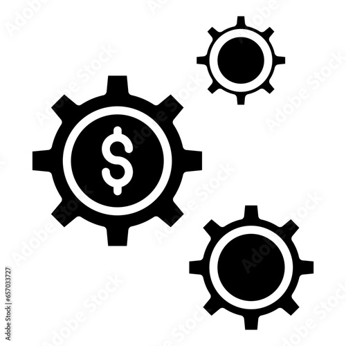 Solid Dollar Cog icon
