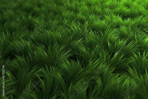 3D rendered background of lush green grass. Generative AI