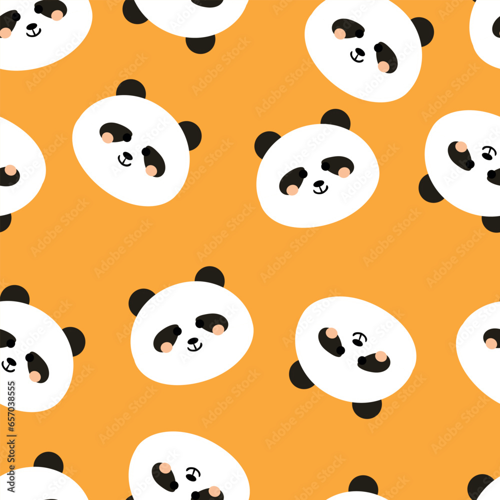 Seamless cute panda pattern for fabric prints, textiles, gift wrapping paper. colorful vector for children, flat style
Seamless cute panda pattern for fabric prints, textiles, gift wrapping paper. colorful vector for children, flat style