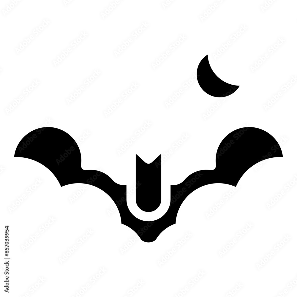 Fototapeta premium Solid Halloween Bat icon