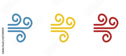 wind icon on a white background, vector illustration