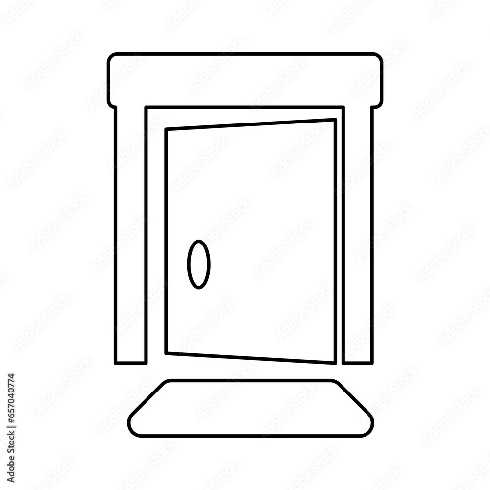 front door icon on a white background, vector illustration front door icon on a white background, vector illustration