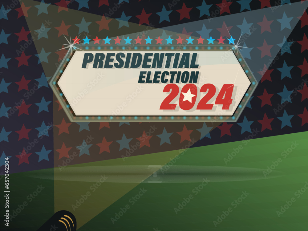 Vetor de USA 2024 Presidential Elections Event Banner, background, card