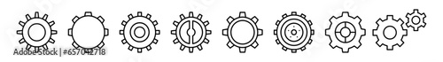 Set of Mechanic Gears line shapes  thin line design vector illustration