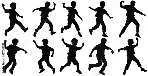 Silhouettes of dancing boy, Children Silhouette