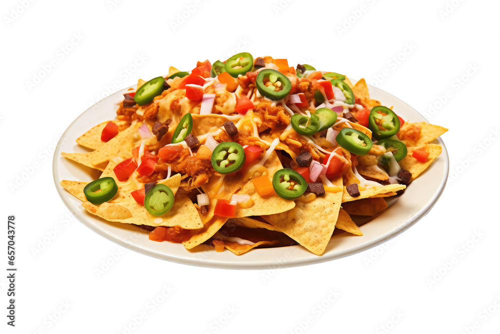 spicy nacho isolated on white