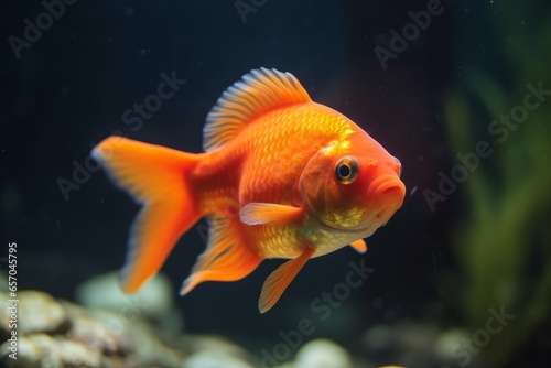 A colorful fish swimming in a fish tank