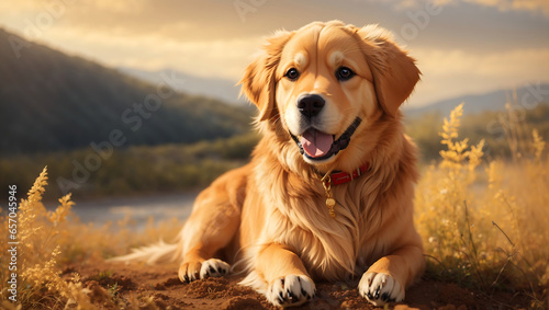 golden retriever on the beach