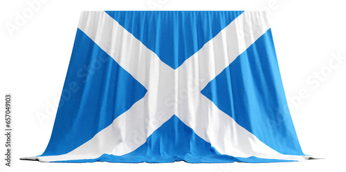 Scotland Flag Curtain in 3D Rendering called Flag of Scotland photo