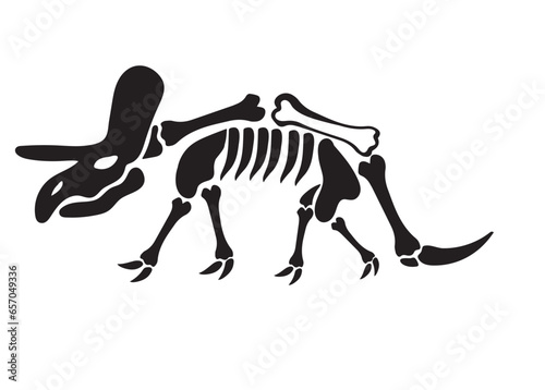 Dinosaur skeleton, dino bones. Modern, Creative, fantasy vector flat design image illustration 
