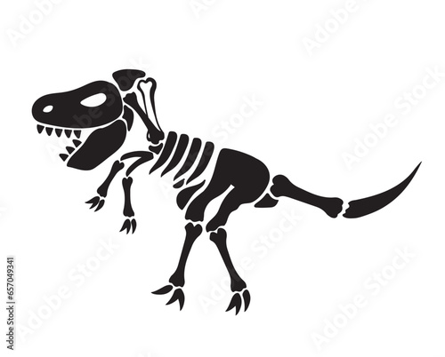Dinosaur skeleton  dino bones. Modern  Creative  fantasy vector flat design image illustration  