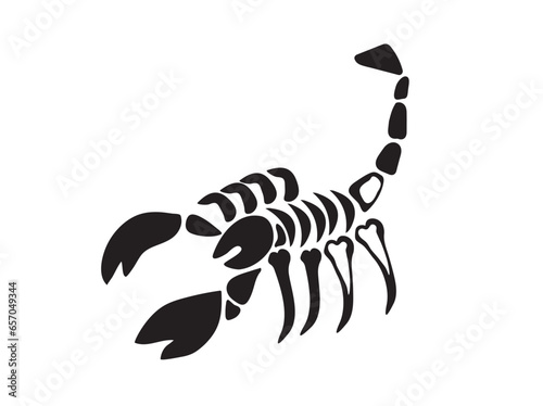 Scorpio skeleton, scorpio bones. Modern, Creative, fantasy vector flat design image illustration 