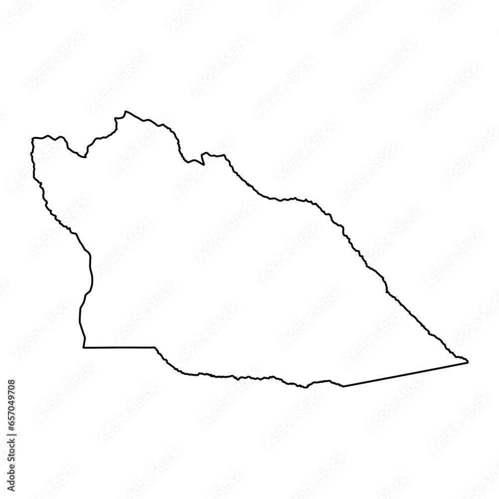 Cuando Cubango province map, administrative division of Angola.
