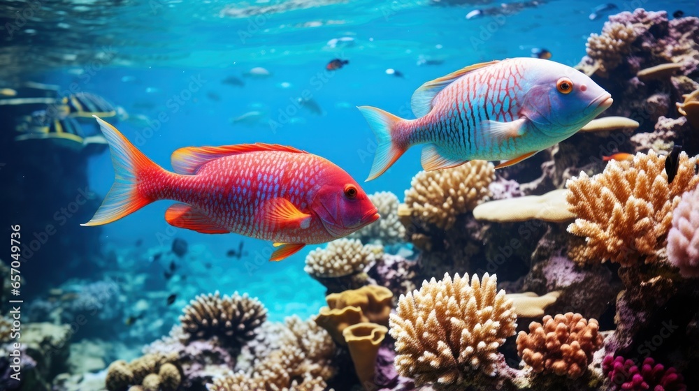 sea fish in red sea near coral reef sea fish in red sea near coral reef