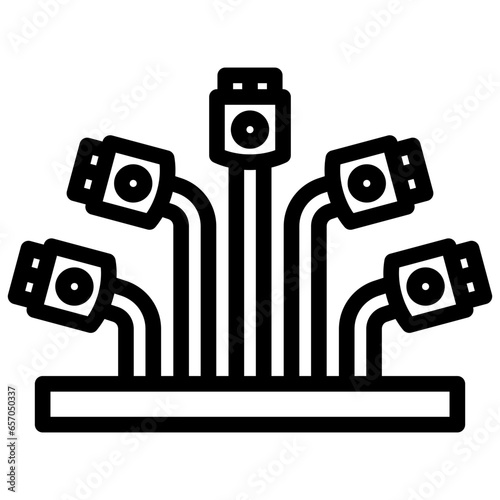 Structured Cabling Outline Icon
