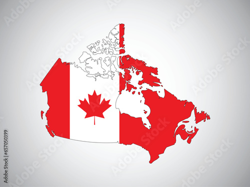 Canada flag map vector