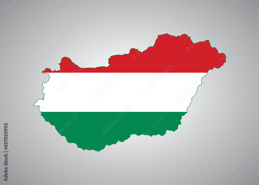 Hungary flag map vector design Hungary flag map vector design