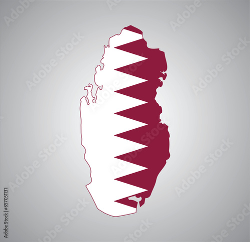 Qatar flag map vector design