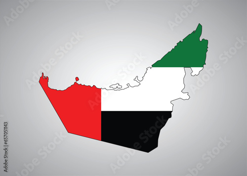 United Arab Emirates flag map vector design