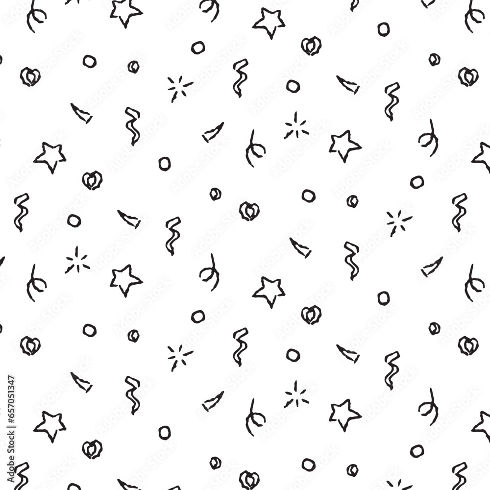 Seamless serpentine pattern on a transparent background, holiday pattern for packaging, children's print for paper, textiles, packaging. Vector line