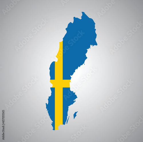 Sweden flag map vector design