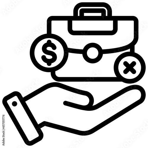 Severance Pay Outline Icon