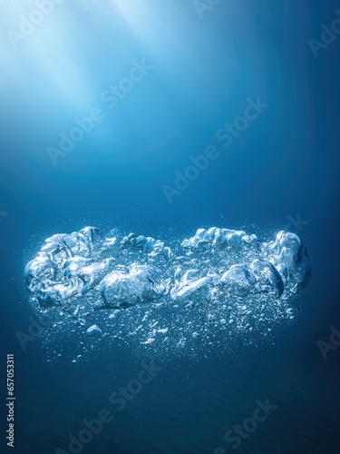 Beautiful ocean water with air bubbles