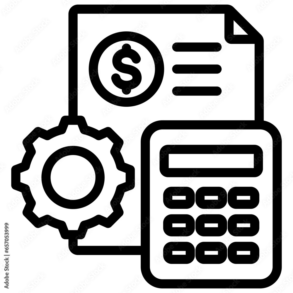 Management Accounting Outline Icon Management Accounting Outline Icon